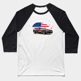 Drift Mustang USA Print Baseball T-Shirt
